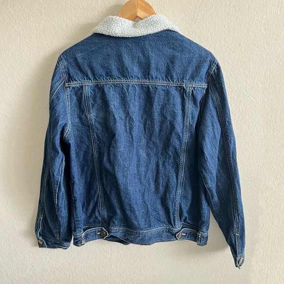 DISNEY Mickey Mouse Sherpa Collar Denim Jean Jacket Womens Medium - Picture 2 of 10